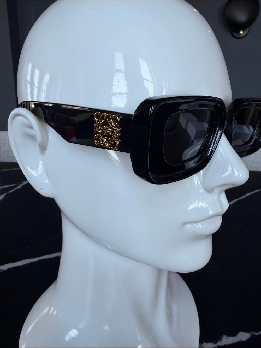 Loewe Black Rectangular Women's Sunglasses